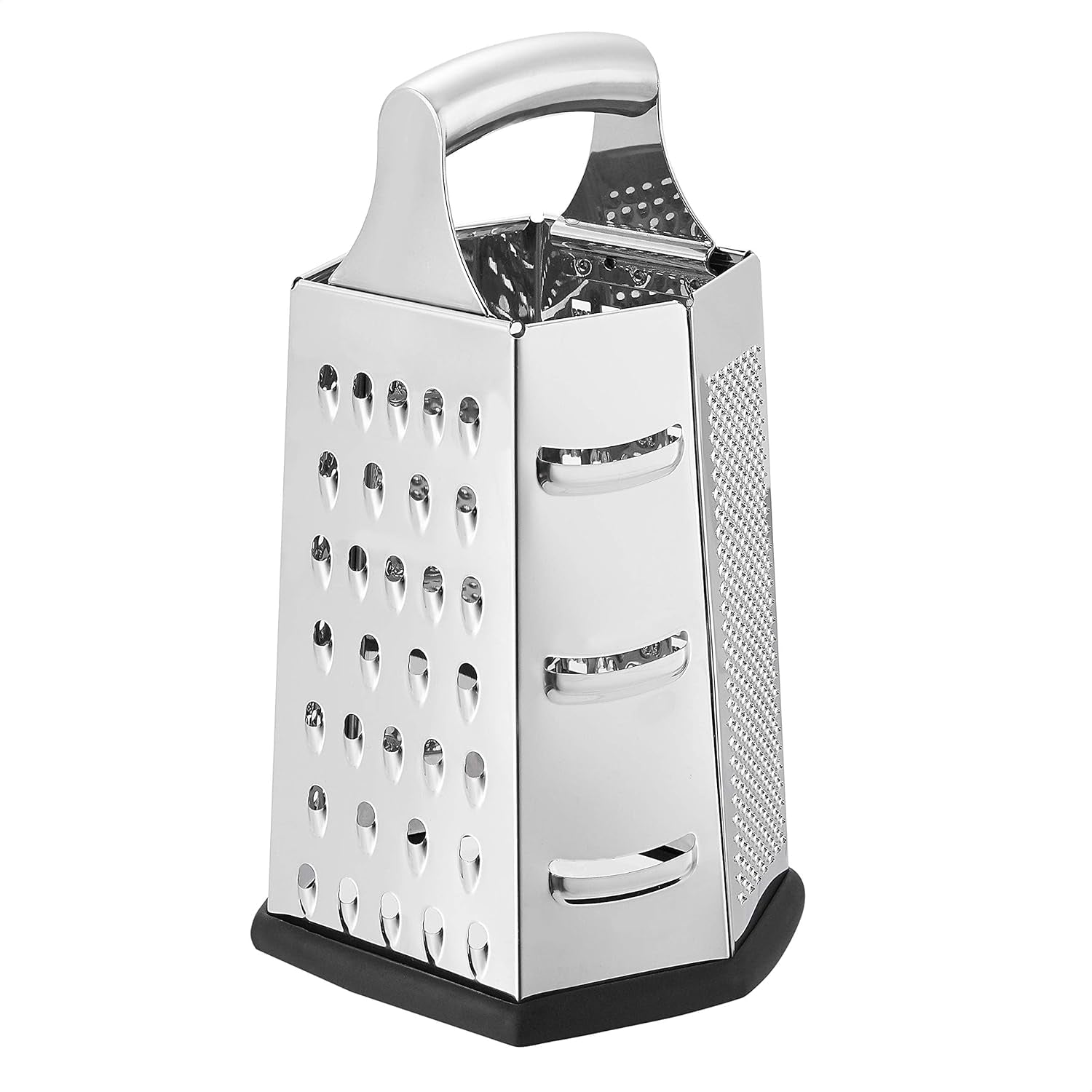 Grattugie quadrate per formaggio resistenti in acciaio inossidabile con base antiscivolo Naty Shop 6-Seitig