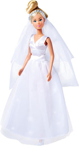 Simba 105733414 - Abito da sposa Steffi Love, 2 modelli assortiti, Viene fornito un solo articolo, Bambola con un bellissimo abito da sposa, 29 cm, Età 3+