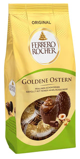 Ferrero Rocher Uova Di Cioccolato 90g – Cioccolato Al Latte Con Pezzetti Di Nocciole E Finissima Crema Di Cacao Con Nocciole – Uova Di Pasqua Per Nidi Di Pasqua – Regalo Di Pasqua – Cioccolato Pasquale, Dolci Pasquali