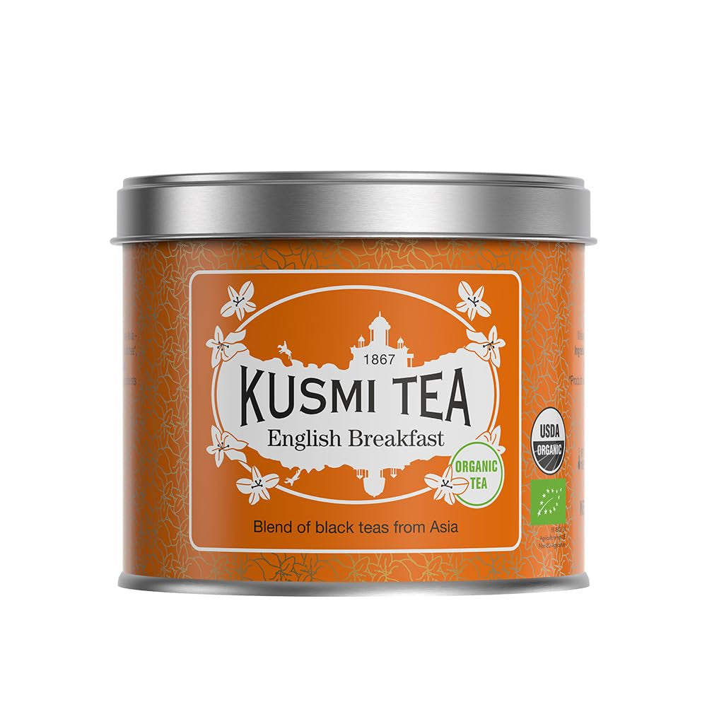 Kusmi Tea - Earl Grey Intense - Tè Nero Earl Grey Biologico con Bergamotto Forte e Limone Piccante - Tè Sfuso - Scatola di Metallo da 100g - Quantità per circa 50 tazze