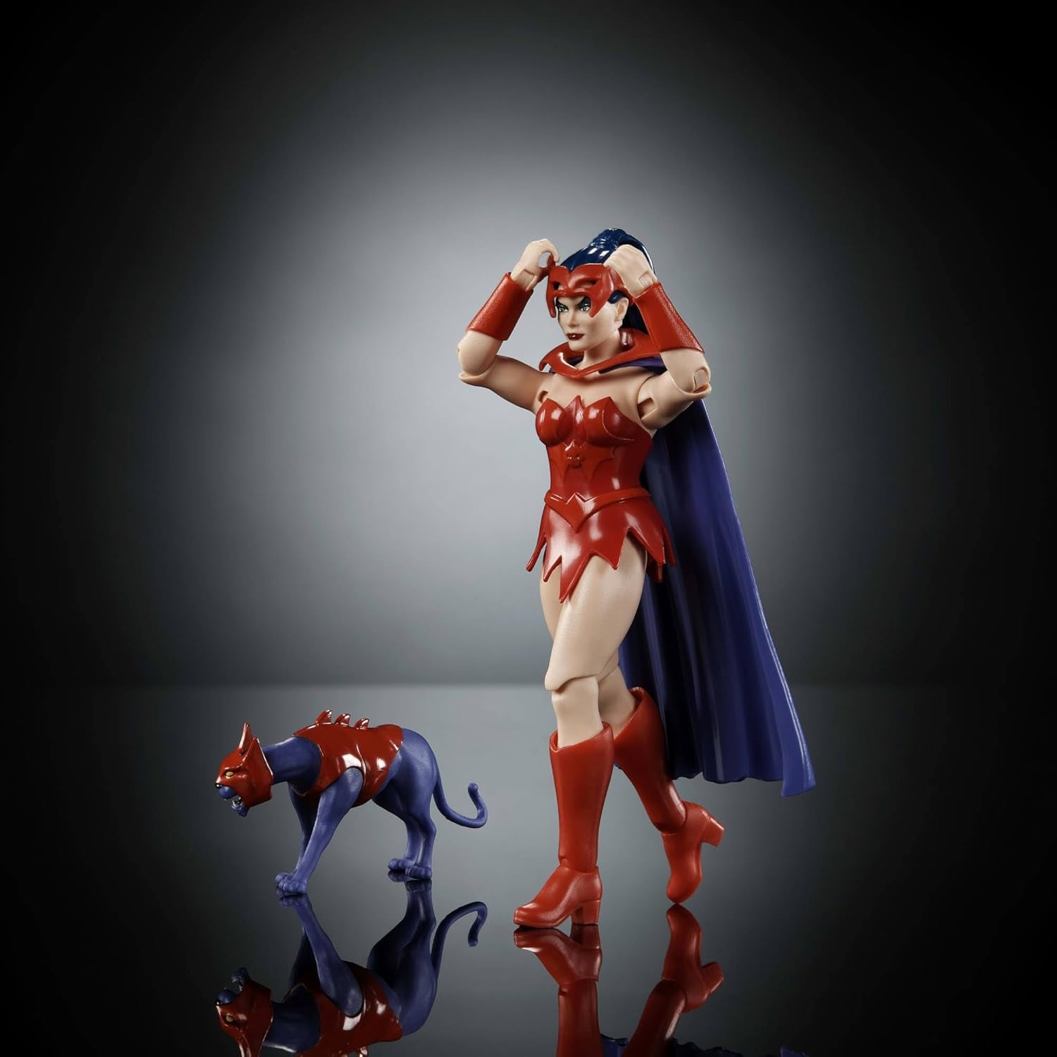 Action figure Catra di Masters of the Universe Origins dalla collezione Cartoon, ca. Serie TV anni '80, eroina, principessa del potere, alta 14 cm, design dettagliato e accessorio per gatti, action figure JBM84 Naty Shop