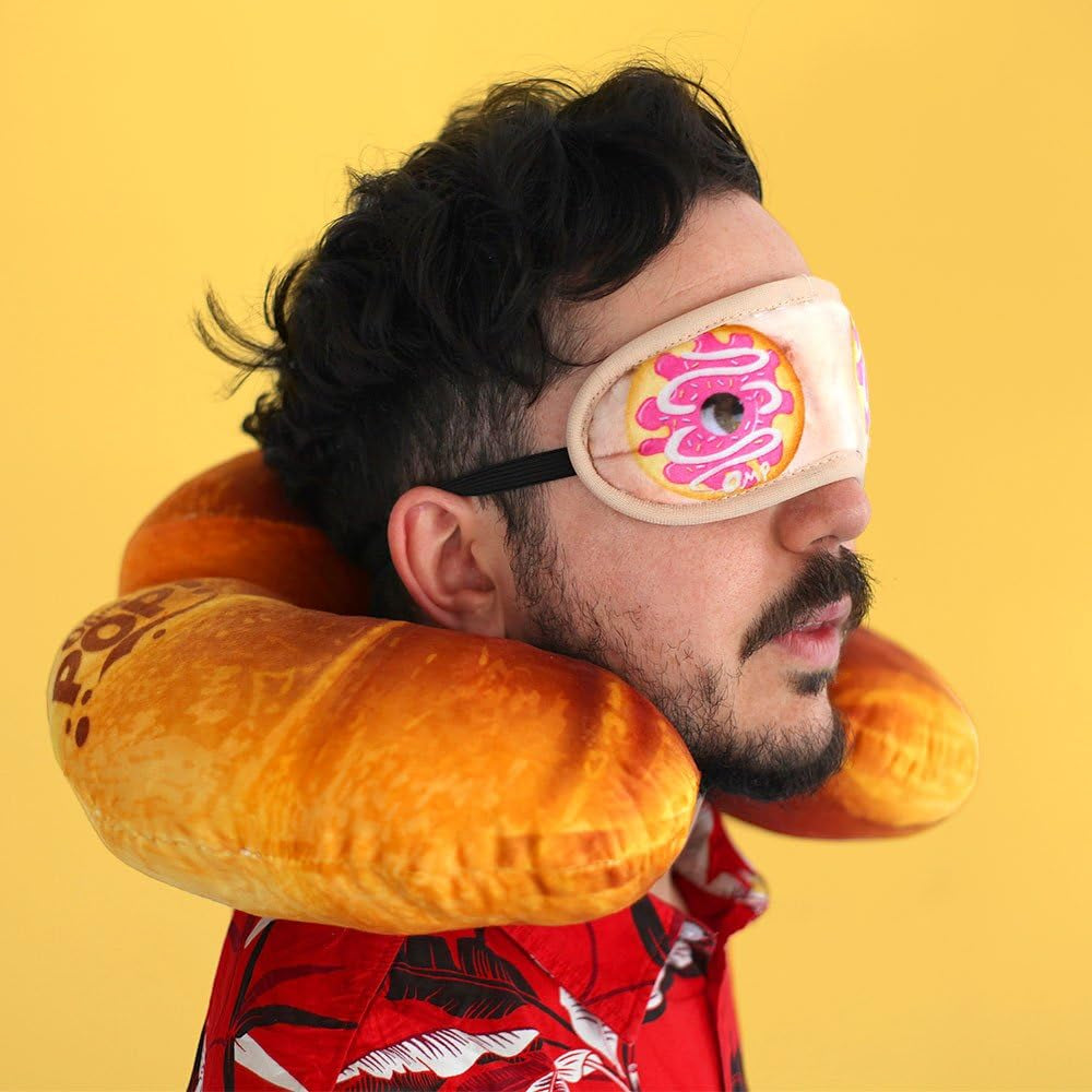 Cuscino per il collo e maschera per dormire, cuscini da viaggio Orange Naty Shop