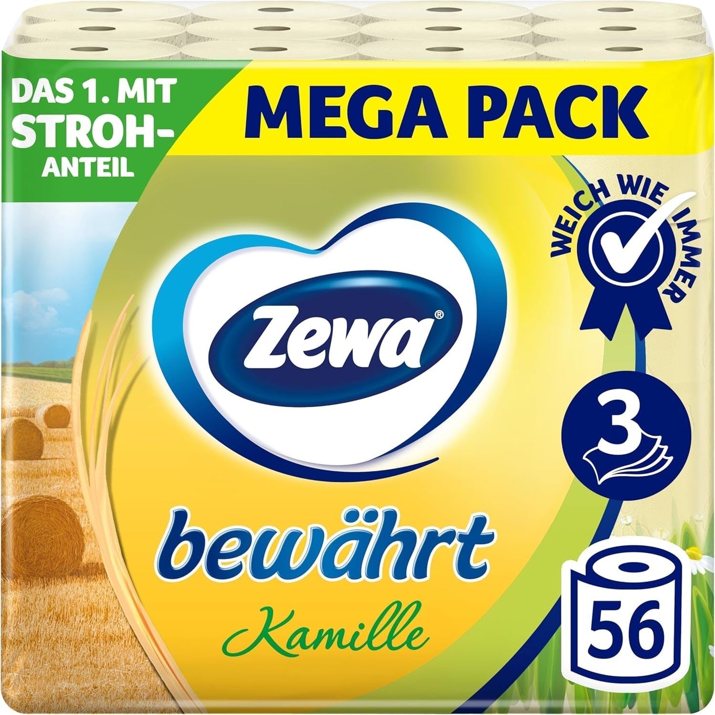 Carta igienica Zewa Proven Camomilla con cannuccia 7X 8 rotoli