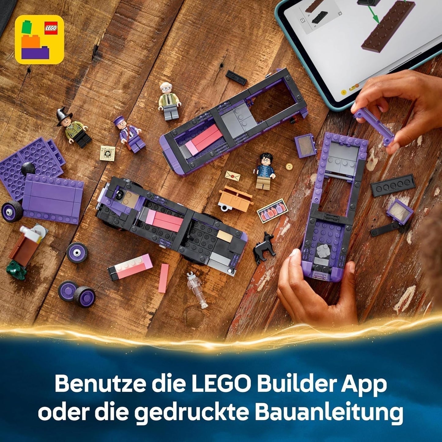 LEGO Harry Potter Avventure con il cavaliere viaggiante Set da costruzione 5 minifigure tra cui Ernie Prang, Stan Picchetto e Felpato Bus giocattolo per fan del mondo magico Ragazzi e ragazze 8 anni 76446 Set da costruzione Beuche den LEGO-Store