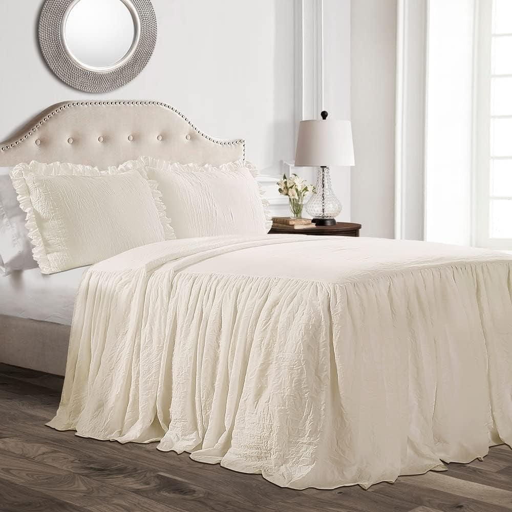 Copripiumino Lush Decor con gonna a volant, poliestere, bianco, letto matrimoniale Letti e piumini Lush Decor Avorio Queen