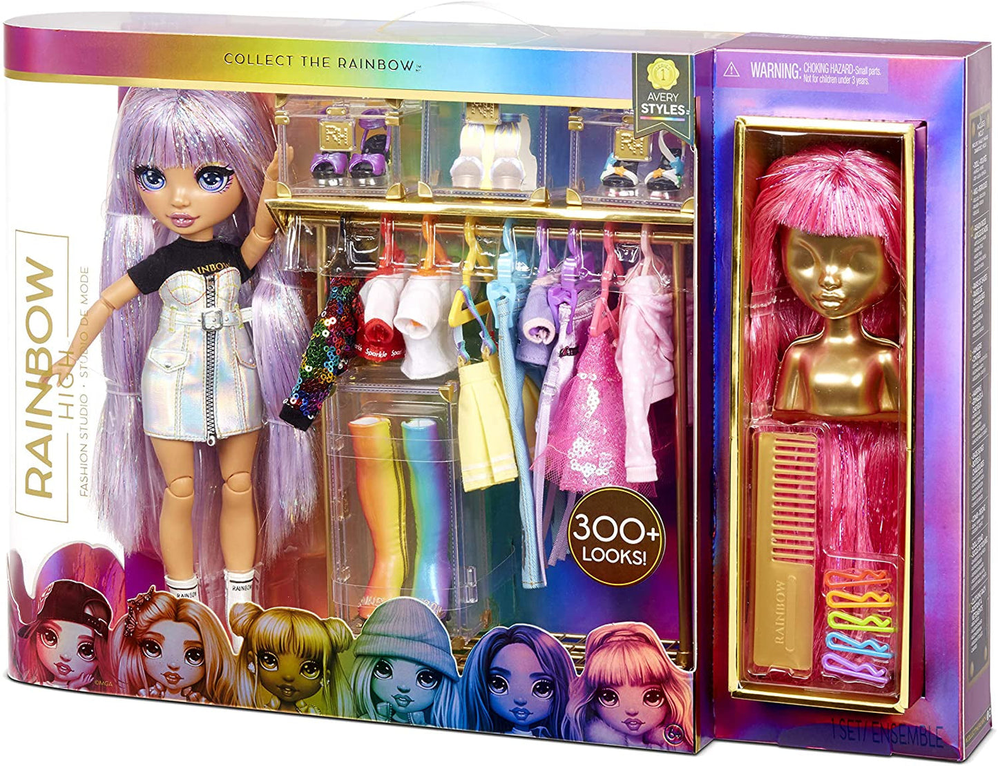 Rainbow High 571049 Fashion Studio - Bambola esclusiva con vestiti, accessori e 2 parrucche lucenti - Crea oltre 300 abiti!