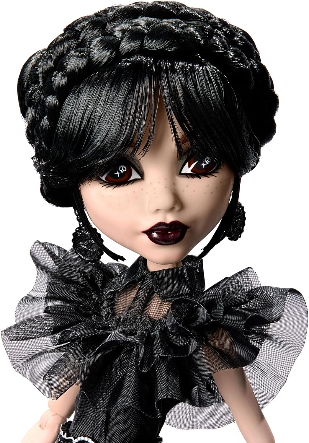 Monster High Wednesday Doll, figura da collezione Rave'N Wednesday in abito gotico nero ispirato alla scena della danza, accessori premium e supporto per bambola, HXJ03