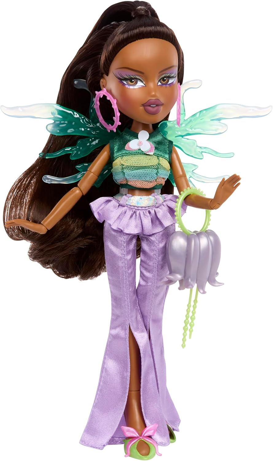Bratz Fashion Pixiez Sasha Doll - Fantastica bambola da collezione con vera moda e accessori, ali che si trasformano in un anello