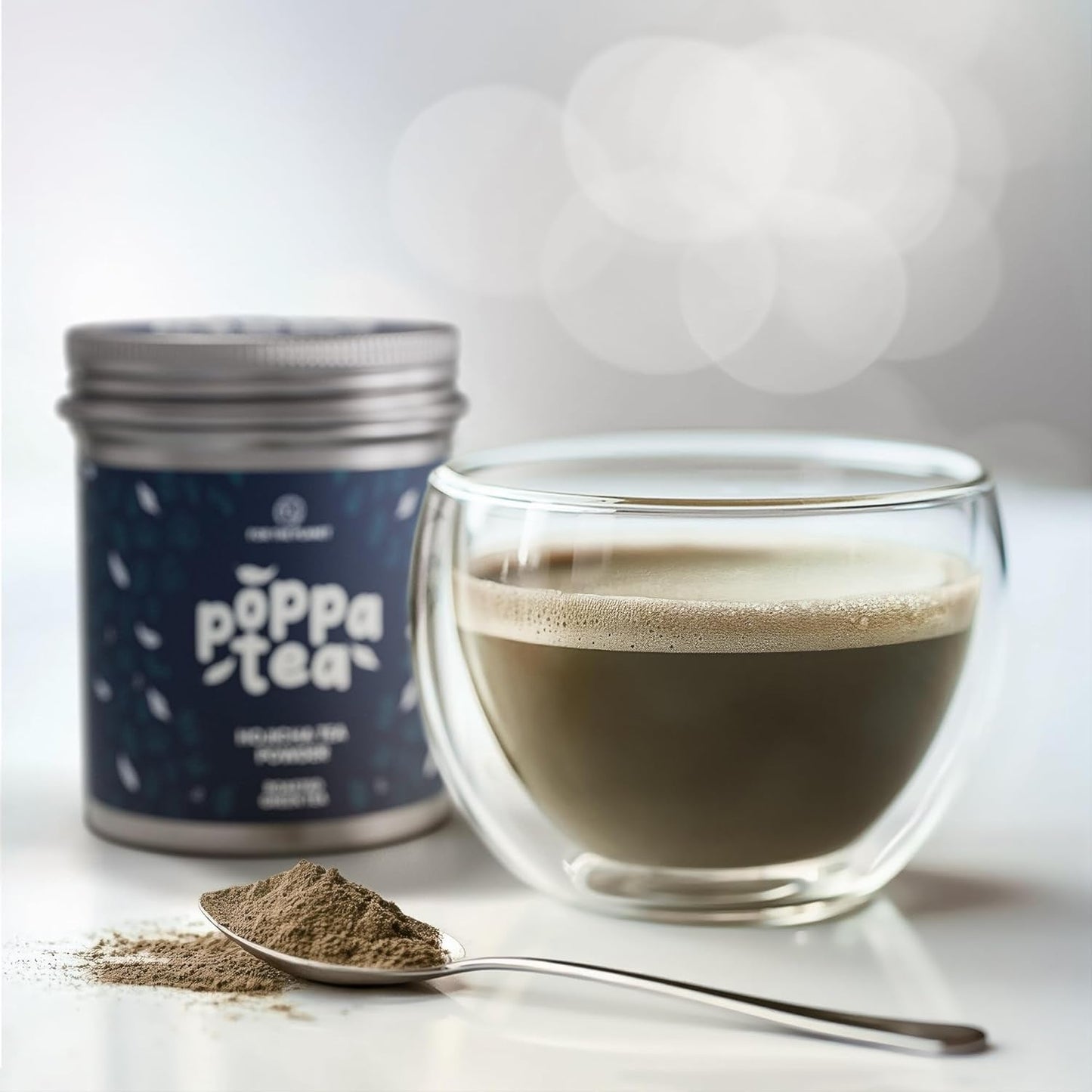 Poppatea Hojicha Tea Powder - Tè verde tostato (sacchetto di ricarica da 50 g)