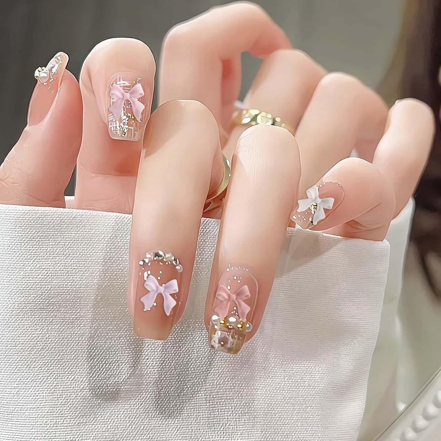 Set di decorazioni per unghie 3D da 100 pezzi Schleifen Nagelanhänger Nagelkunst Dekorationen Schleife Für Acrylnägel, Süße Kawaii-Schleifenanhänger, Hübsche Nagel-Schleifenanhänger-Dekoration