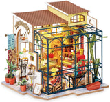 Robotime DG145 Rolife Emily's Flower Shop Casa delle bambole in miniatura Realizzata in legno, metallo, tessuto e cartone, Dimensioni: 22 X 15 X 17 Cm, Case delle bambole Naty Shop Titolo predefinito