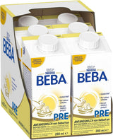 BEBA PRE Latte iniziale dalla nascita, omogeneizzato con DHA, solo lattosio, senza olio di palma, confezione 3 (3 x 800 g) Naty Shop PRE, set 6 x 200 ml 6 x 200 ml