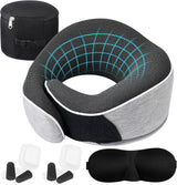 Cuscino per il collo Cuscino da viaggio in memory foam Cuscino per collo in memory foam dal design ergonomico con maschera per gli occhi 2 tappi per le orecchie e custodia Perfetto per dormire sulla strada quando si viaggia Naty Shop Cuscini ortopedici cervicali Titolo predefinito