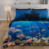 PETTI Artigiani Italiani copripiumino matrimoniale, 100% Made in Italy, Trapunte e Trapunte Aquarium Naty Shop