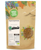 Grani di farro biologico Wholefood Earth – 3 kg | Non OGM | Vegano | Ricco di fibre | Certificato biologico