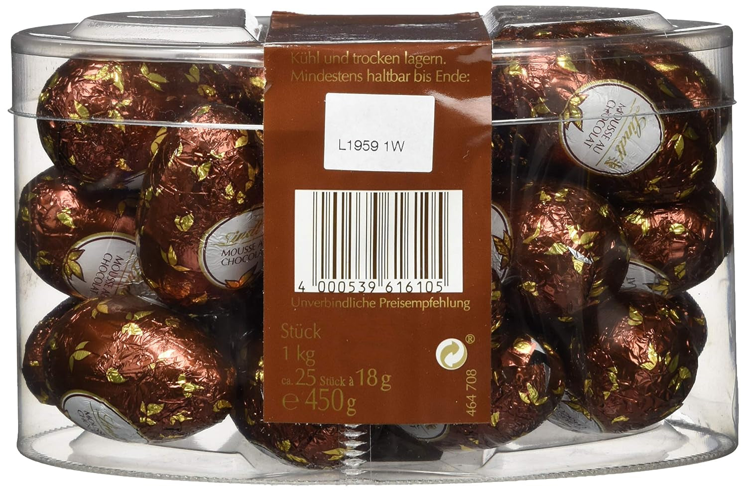 Mousse al cioccolato Lindt con uova di cioccolato | 450 g Cioccolato al latte ripieno di mousse al cioccolato che si scioglie in bocca | Cioccolato pasquale | Regalo di cioccolato | Uova di Pasqua | Uova di cioccolato