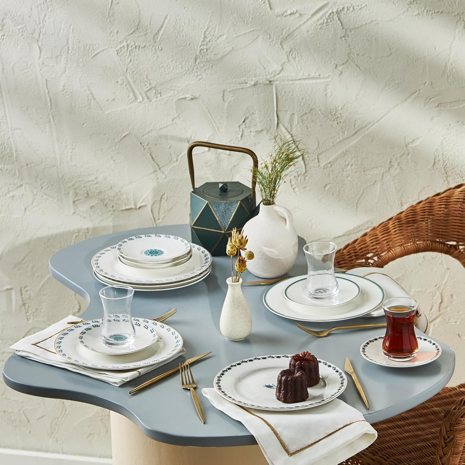 Servizio da dessert Karaca İznik per 6 persone, 18 pezzi - stoviglie eleganti per dessert deliziosi