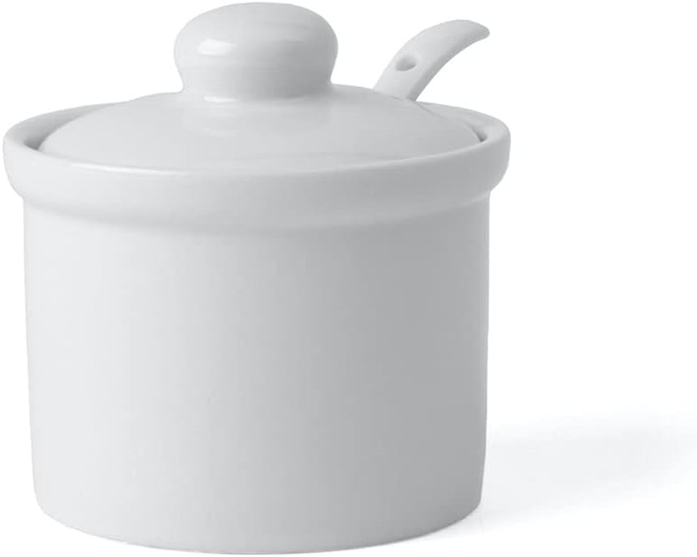 Holst Porcellana AT 216 FA1 Tanica Barile da 0,17 L con Cucchiaio, bianco, 8,5 x 8,5 x 6,5 cm