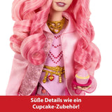 Mattel Disney Discendenti: The Rise of Red Modepuppe und Accessoires – Bridget, die junge Herzkönigin, mit vom Film inspirierter Kleidung und Cupcake, HWT91