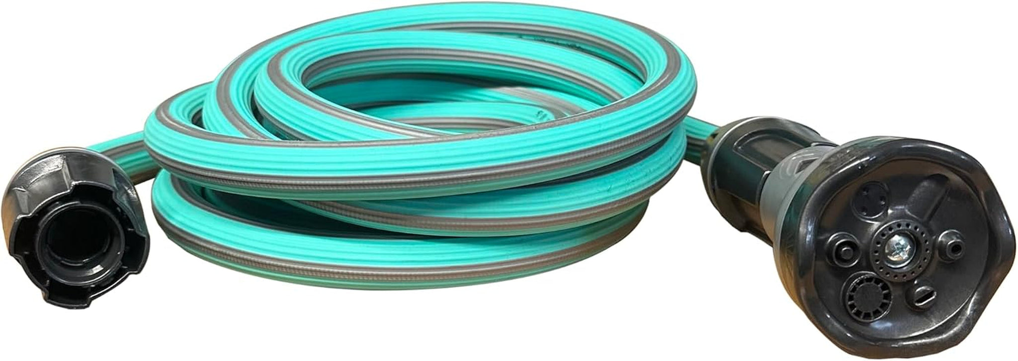 Tubo da giardino estensibile fino a 7,5 metri, 1/2" (12,5 mm), con doccetta e 8 funzioni, Idroeasy