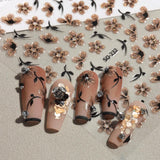 JMEOWIO 6 Blatt 3D Nagelsticker Blumen Nail Art Sticker Selbstklebend Nagelaufkleber 5D Stereoscopico Frühling Sommer Blumen Dekoration Nageldesign Zubehör