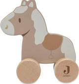 Jollein 112-001-67090 Gioco in legno su ruote, verde Baby Toys Naty Shop Cavallo