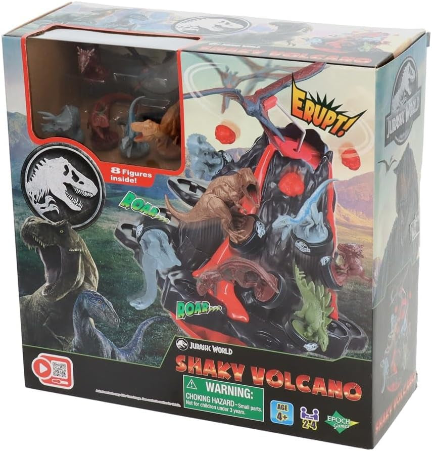 EPOCH Games - Jurassic World Trembling Volcano 7509 Gioco da tavolo giocattolo con dinosauri per bambini dai 4 anni in su