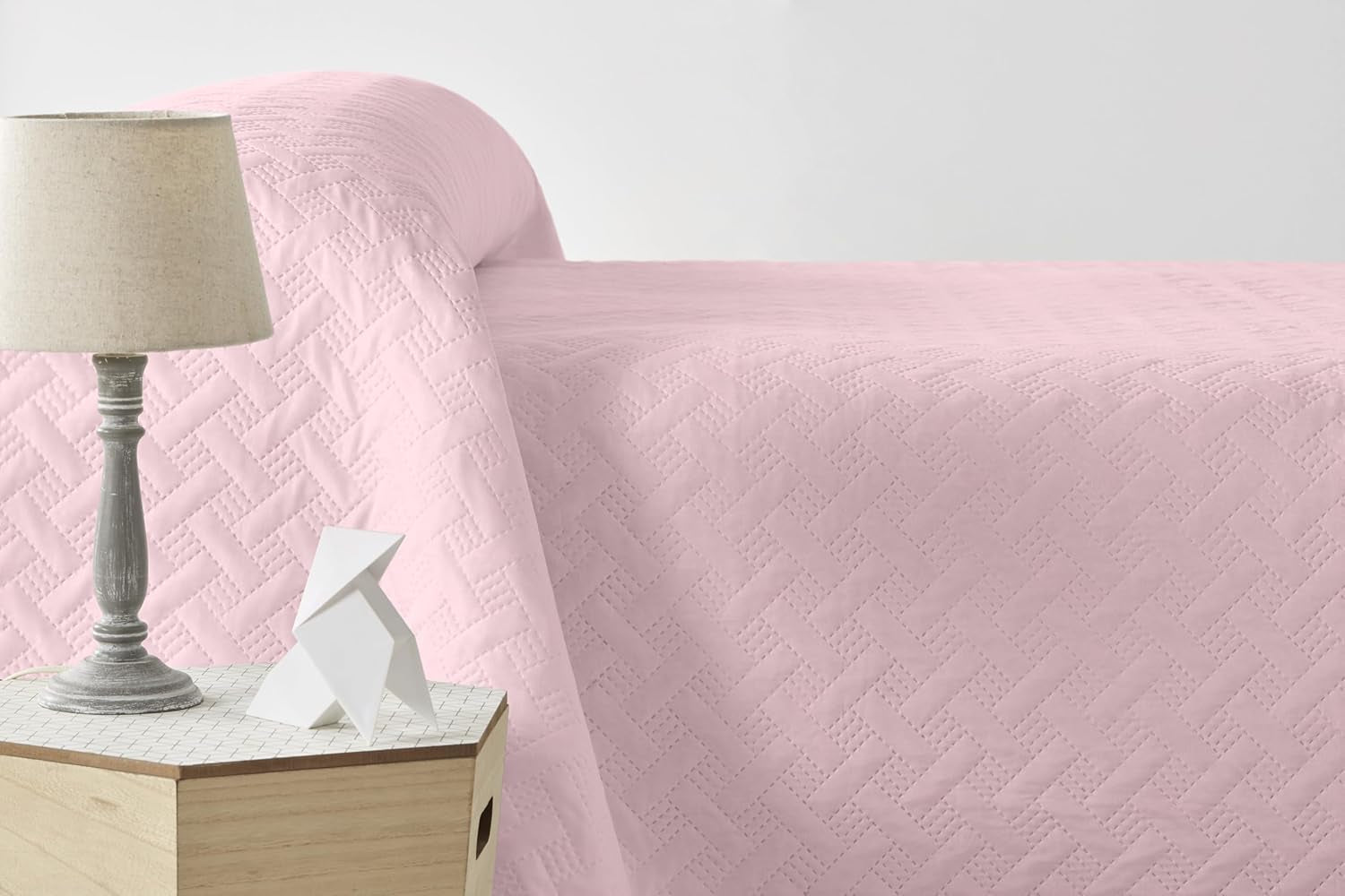 LISO - Copriletto per 105 cm - Copriletto Bouti - Primavera ed Estate - 200X260 cm - Letti e coperte rosa Besuche den Degrees home-Store