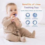 Massaggiagengive per bambini [Originale] - Giocattolo per massaggiagengive in silicone, fantastico massaggiagengive, ausilio per la dentizione, senza BPA | Giocattoli, accessori e regali per bambini dai 3 mesi in su | Confezione da 4