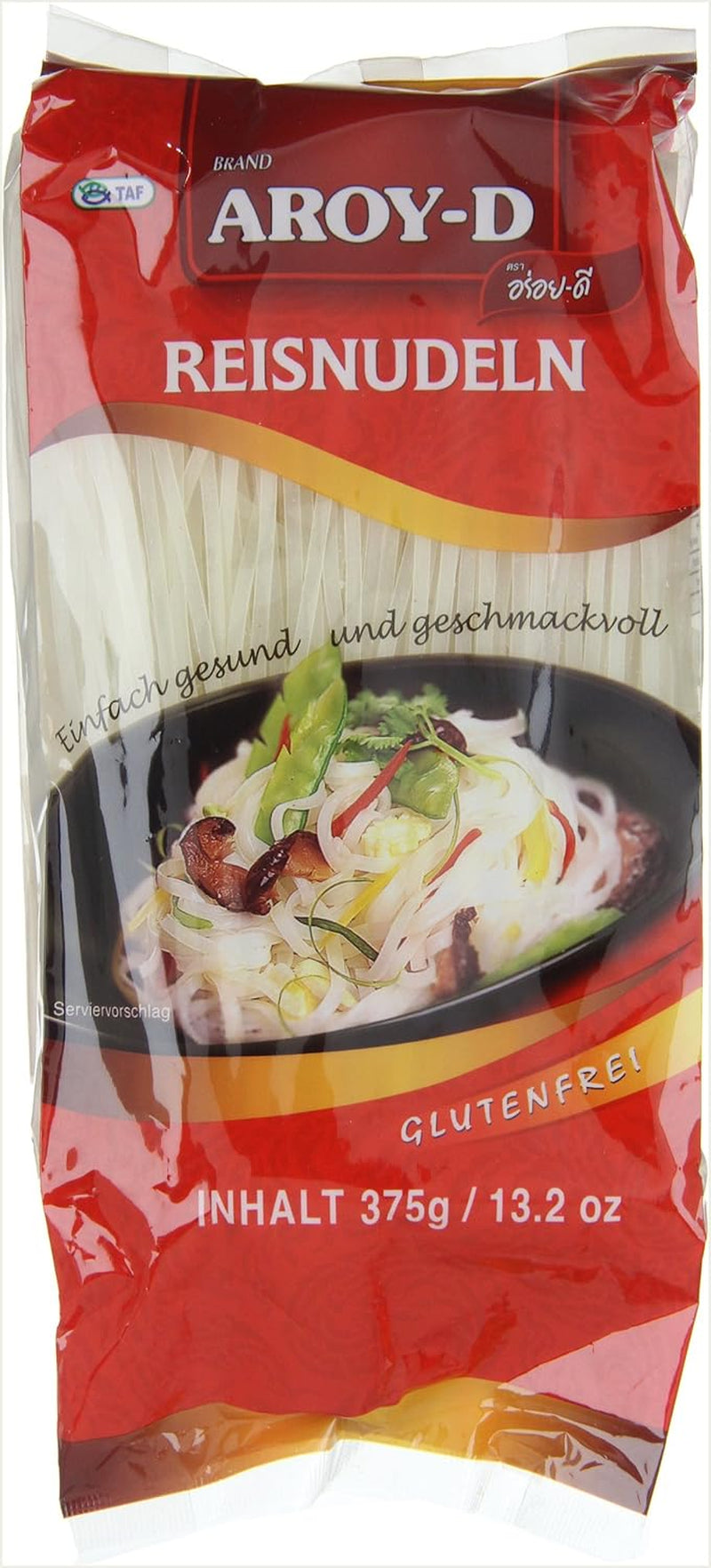 Aroy-D Spaghetti di Riso Senza Glutine Confezioni da 3 mm (1 Confezione x 375 g)