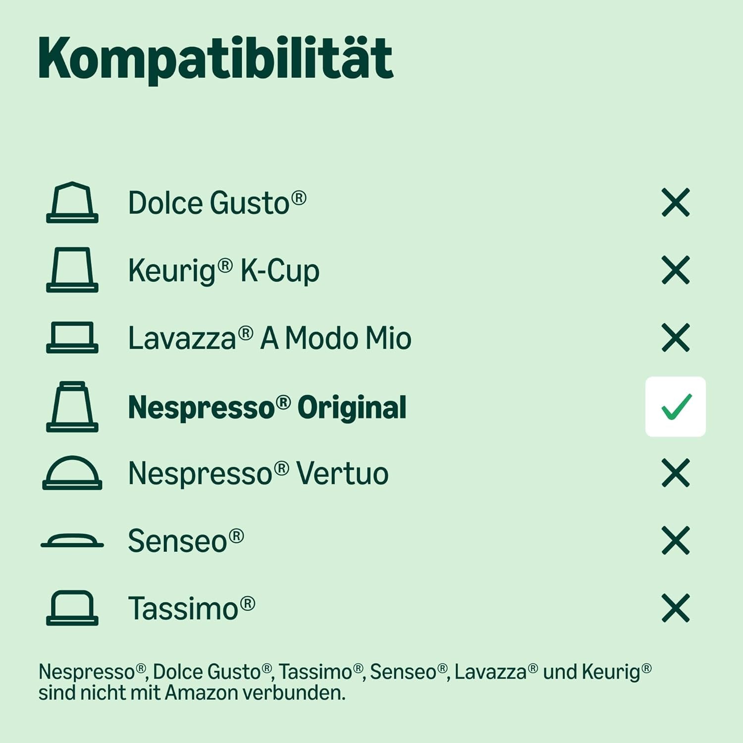 di Amazon Lungo Aluminium-Kaffeekapseln, compatibile con Nespresso, mittelgeröstet, 100 Stück (5 Packungen mit je 20 Stück) – Rainforest Alliance zertifiziert