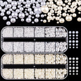GZMAYUEN Nail Art Perle Micro Caviar Per Nägel, 0.3-3Mm Goldene Silber Mini Caviar Strasssteine, Weiß Beige Mini Nägel Perle Mikroperlen Dekor Per Nägel