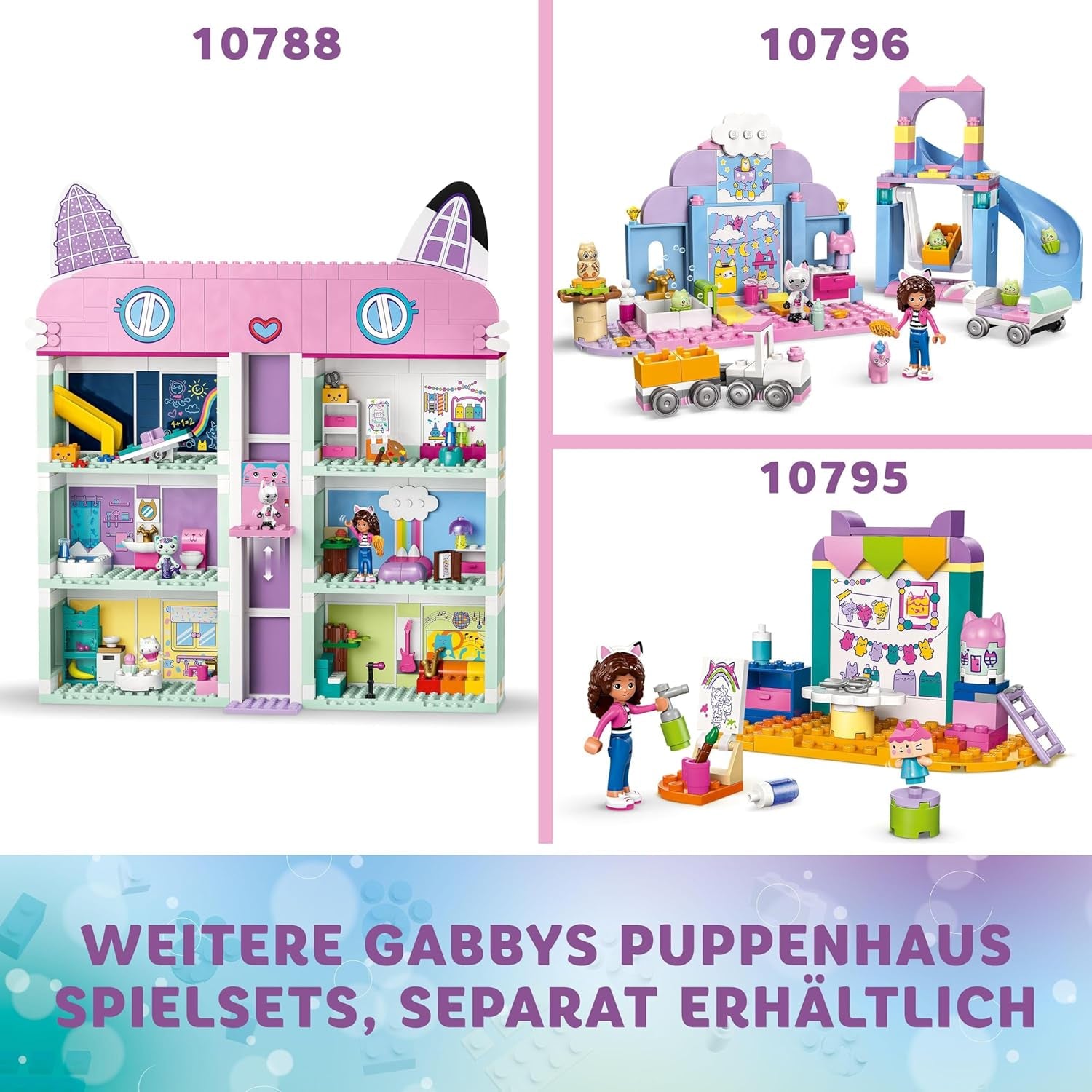 Divertimento artigianale con la casa delle bambole di Gabby LEGO 4+ con scatola per bebè, set da gioco di ruolo, set di arti e mestieri creativi per ragazze e ragazzi di 4 anni, modello di casa dei giocattoli 10795 Set da costruzione Beuche den LEGO-Store