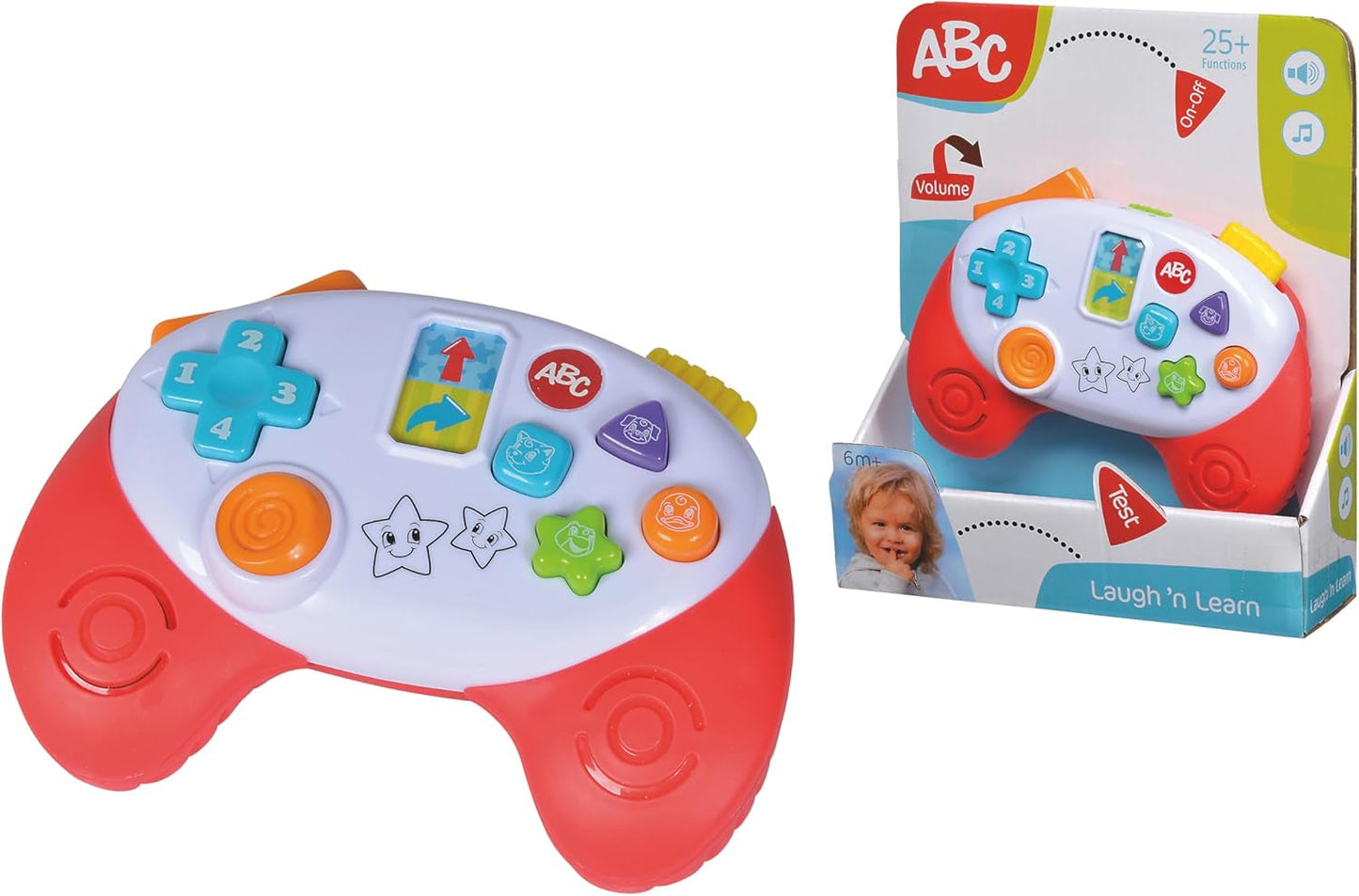 Simba 104010017 - Controller di gioco ABC, giocattolo per bambini, suoni di animali, canzoni, oltre 20 suoni, dai 12 mesi, abilità motorie, console di gioco, giocattolo per bambini, telefono di gioco Bebe Toys Naty Shop