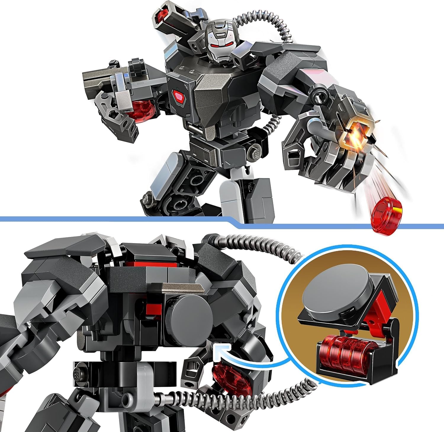 LEGO Marvel War Machine Mech 3-Shooter Supereroe Giocattolo costruibile per bambini MCU Action Figure leggendaria Regalo per ragazzi e ragazze di 6 anni 76277 Set da costruzione Beuche den LEGO-Store