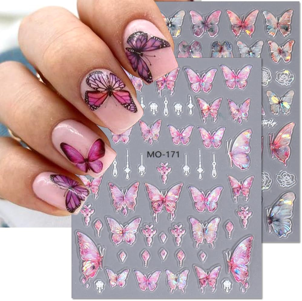 Adesivi per unghie farfalla in rilievo 5D farfalle autoadesive adesivi per decorazione unghie adesivi per nail art aurora farfalla accessori per unghie design adesivi per unghie farfalla adesivi per nail art