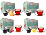 Caffè Vulcanus - Miscela di tè da 60 capsule, gusto: tè inglese, tè alla pesca, tè al limone e tè ai frutti di bosco - capsule compatibili con Nescafè Dolce Gusto
