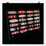 Pannello display per unghie in vetro acrilico con strisce display e nano adesivo, display per punte delle unghie, cartella colori trasparente per nail art, display per nail art, display per esercizi per unghie (trasparente)
