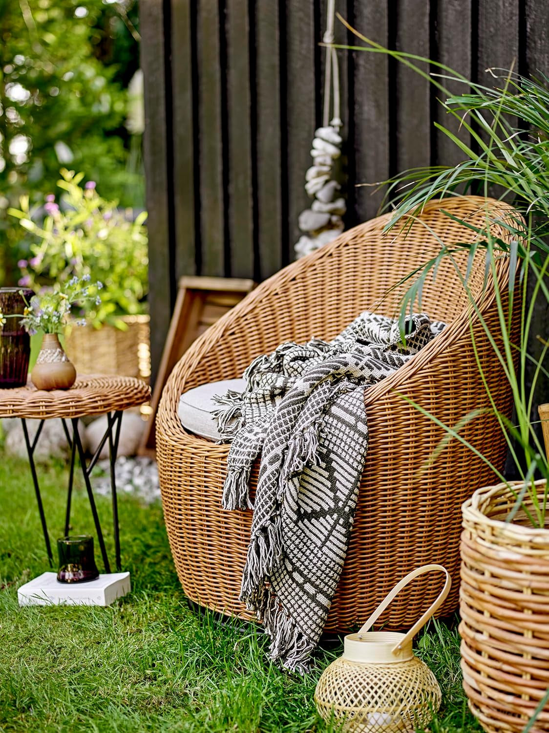 Copriletto Bloomingville, nero, cotone, 160 cm Letti e coperte Bloomingville