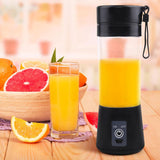 Mixer Smoothie Maker Tragbarer Entsafter: 380Ml Standmixer Shaker personale Proteinshake Mit 6 Edelstahlmesser Tragbar-Bpa-Freie Mit Usb-Mixbecher Für Shakes,Saftoutdoor,Schwarz Bucatarie Naty Shop