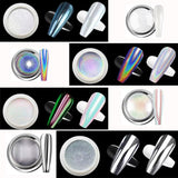 Polvere per unghie cromata Aurora Ice Shimmer Polvere di pigmenti cromati 4 pezzi Polvere cromata Nägel Nail Art Nageldesign