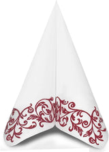 Shoptoria Rob Bordo tovaglioli rosso scuro con motivo ornamentale - decorazioni da tavola/matrimonio - 50 X tovaglioli pieghevoli, 40 X 40 cm