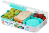 Sistema portapranzo Bento Box TO GO con scomparti | Lunch box da 1,25 L con contenitore yogurt/frutta | per bambini e adulti l | Minty Teal senza BPA [21685-8T], verde menta Scatole per alimenti Naty Shop Minty Teal 1,48 L (include vaso da 150 ml)