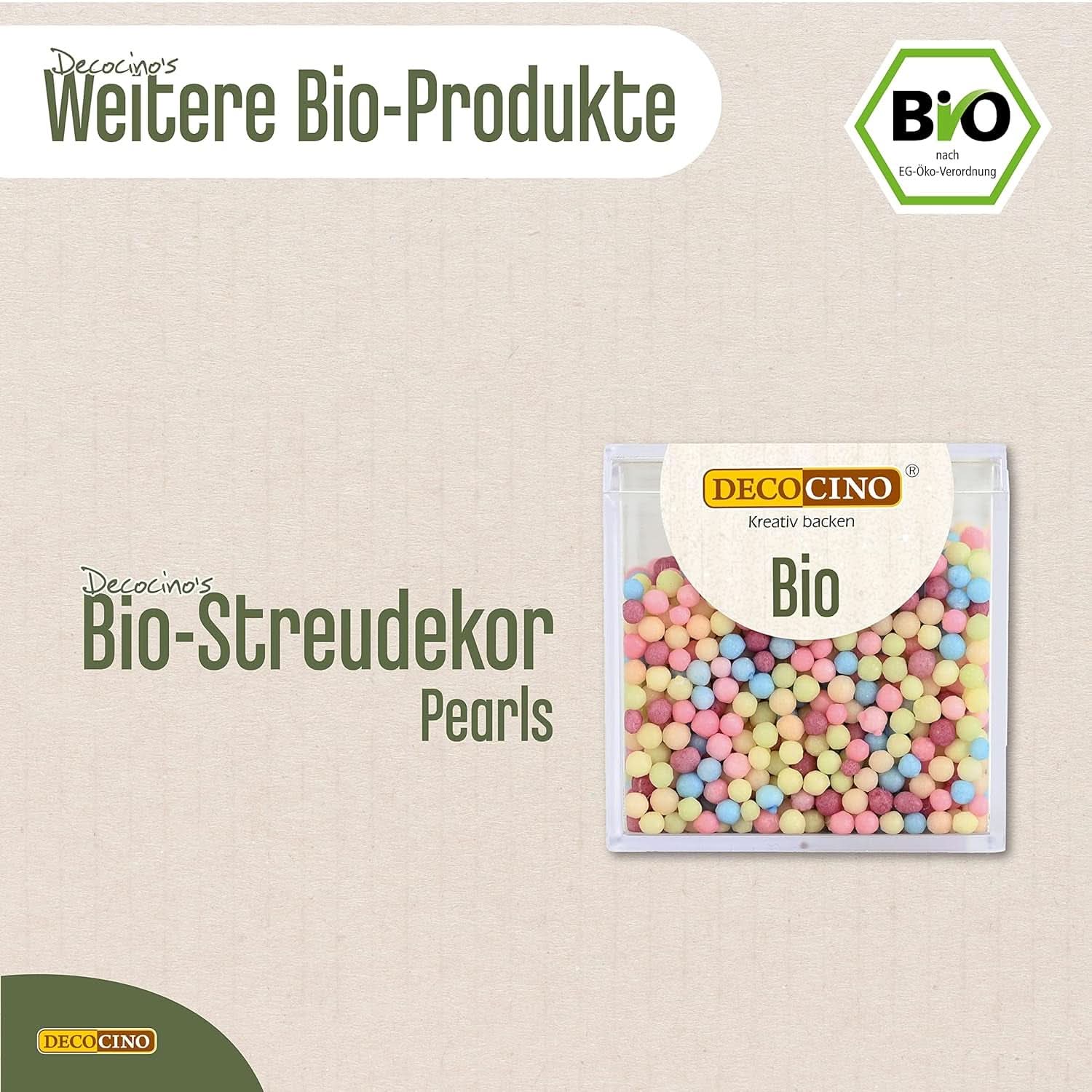 DECOCINO Granelli di zucchero vegani destrosio biologico, 60 grammi Granelli di zucchero Naty Shop