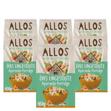 Allos Porridge di fichi e lamponi non zuccherato, Set 6 x 500 grammi Cereali Naty Shop Porridge Ayurveda