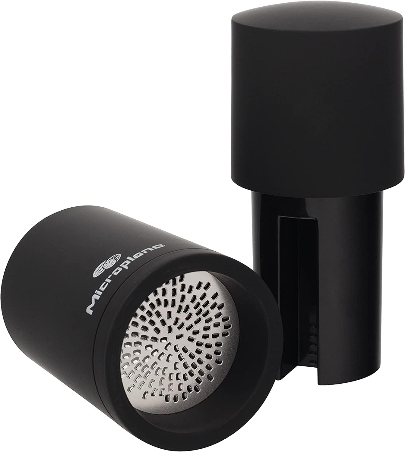 Macinaspezie Microplane Nero per Noce Moscata, Cannella, Fava Tonka, Pepe Lungo e Altre Spezie Secche Macina e Macinini Naty Shop