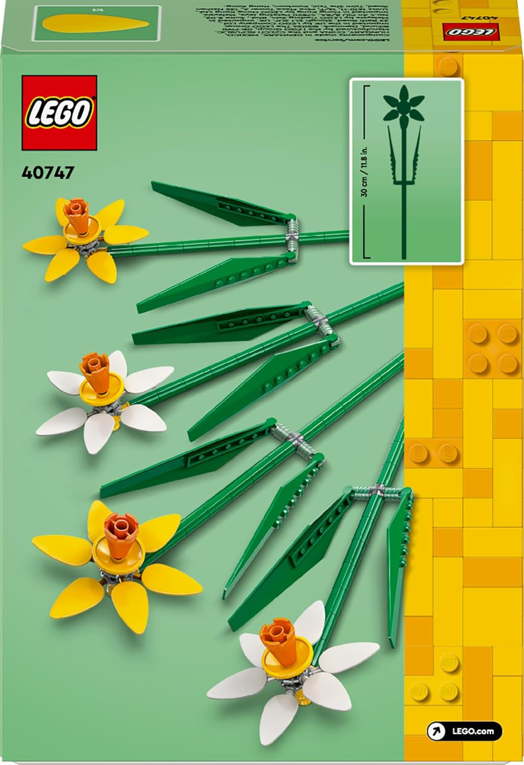 Narcisi LEGO Botanicals - Regali di Pasqua per ragazze e ragazzi - Fiori artificiali per bambini - Bouquet di fiori come decorazione per la stanza o l'ufficio - Regalo per donne - 40747 Set da costruzione Besuche den LEGO-Store