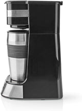 Espressore NEDIS - Caffè filtrato - 0,4 l - 1 tazza - Timer - Nero / Argento