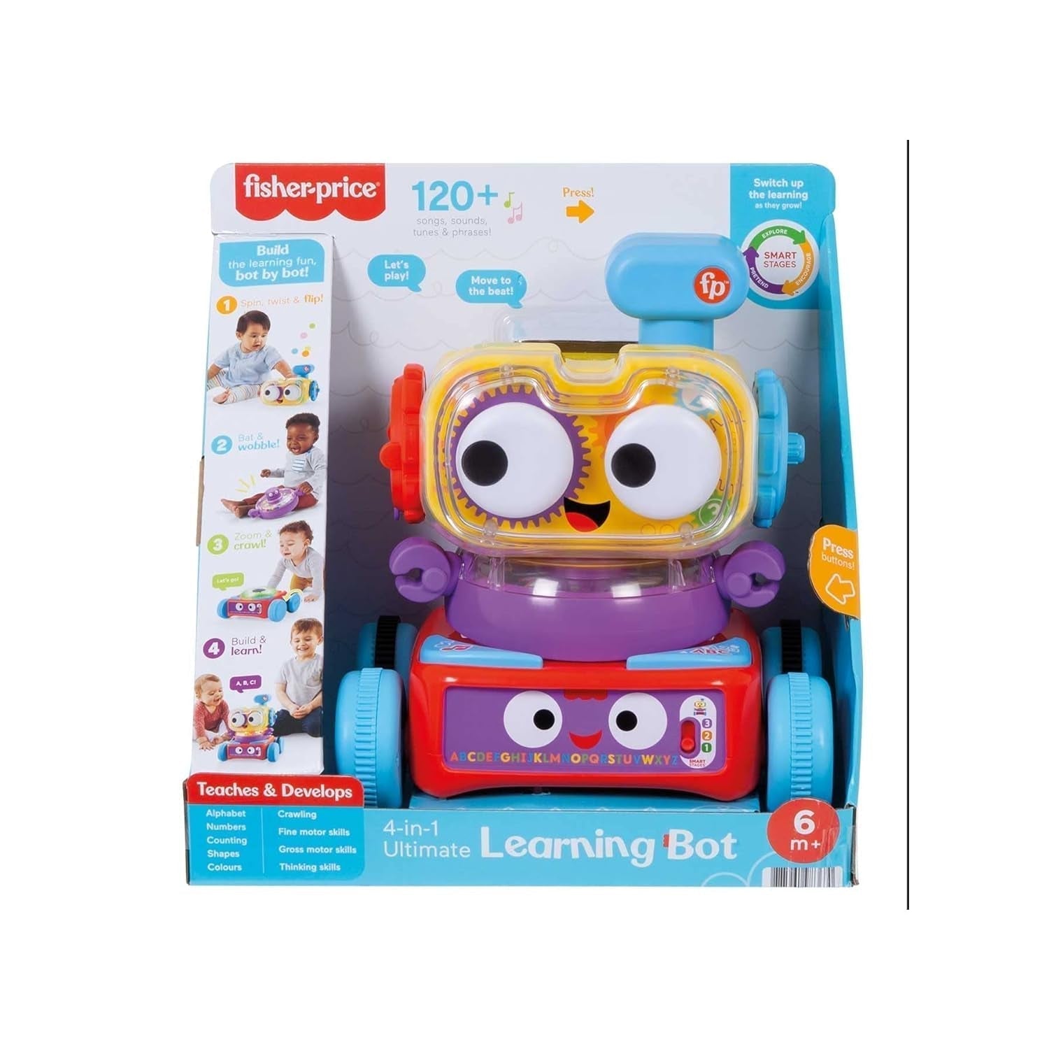 Fisher-Price Robot didattico 4 in 1 Linus per neonati e bambini piccoli, giocattolo da 6 mesi - Lingua tedesca, HCK39 Giocattoli per bambini Naty Shop