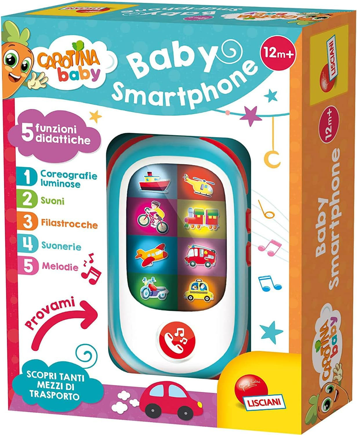 Liscianigiochi 95032 Carotina Baby Smartphone LED, Non applicabile, S Jucarii Bebe Naty Shop Titolo predefinito